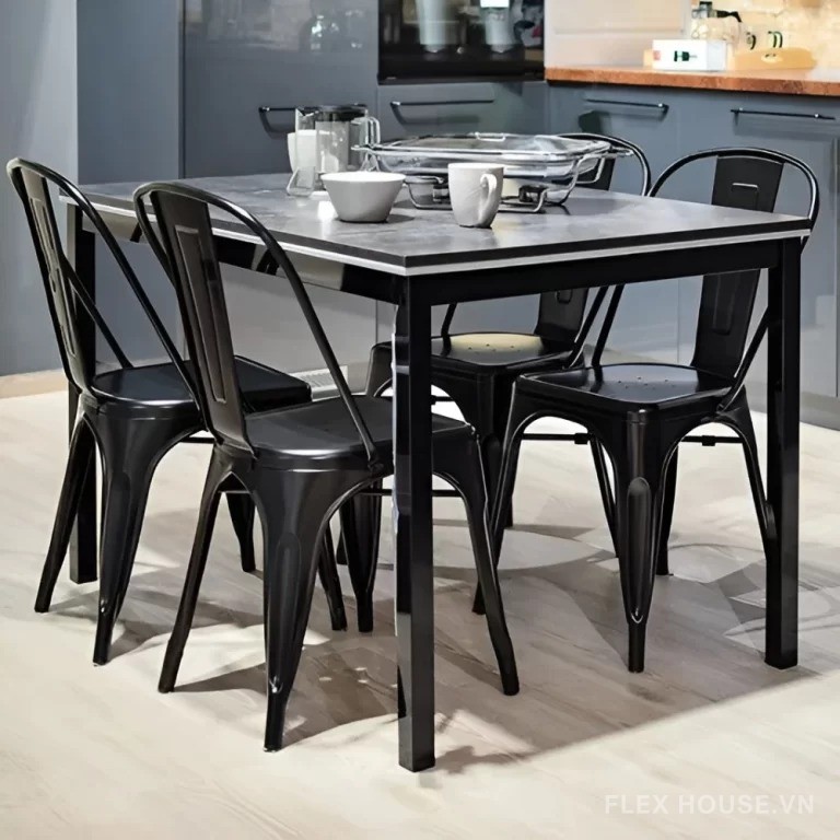 Ghế bàn ăn tựa lưng khung sắt hiện đại ST1518