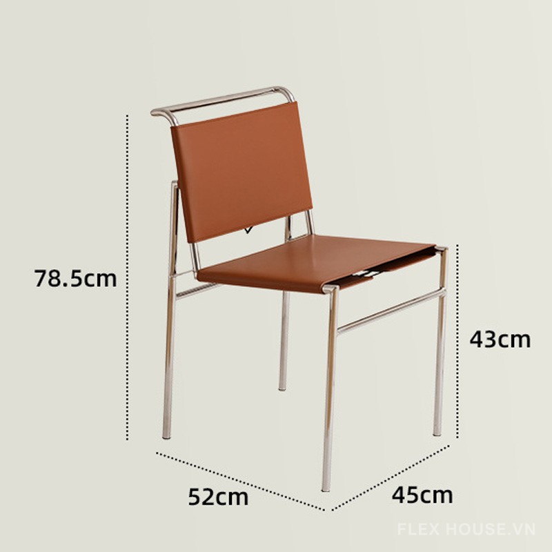 Ghế cafe chân kim loại bọc da ZW7408 11
