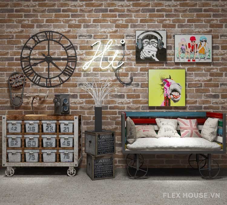 Giấy dán tường 3D giả gạch hoài cổ SHY571 8
