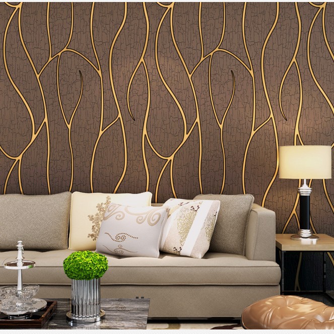 Giấy dán tường 3D hoa văn uốn lượn sang trọng SHY966 10