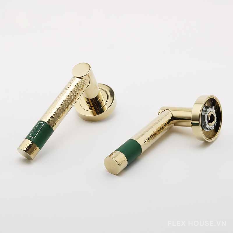 Khóa cửa bằng đồng phối da kiểu Ý OVLI335 8