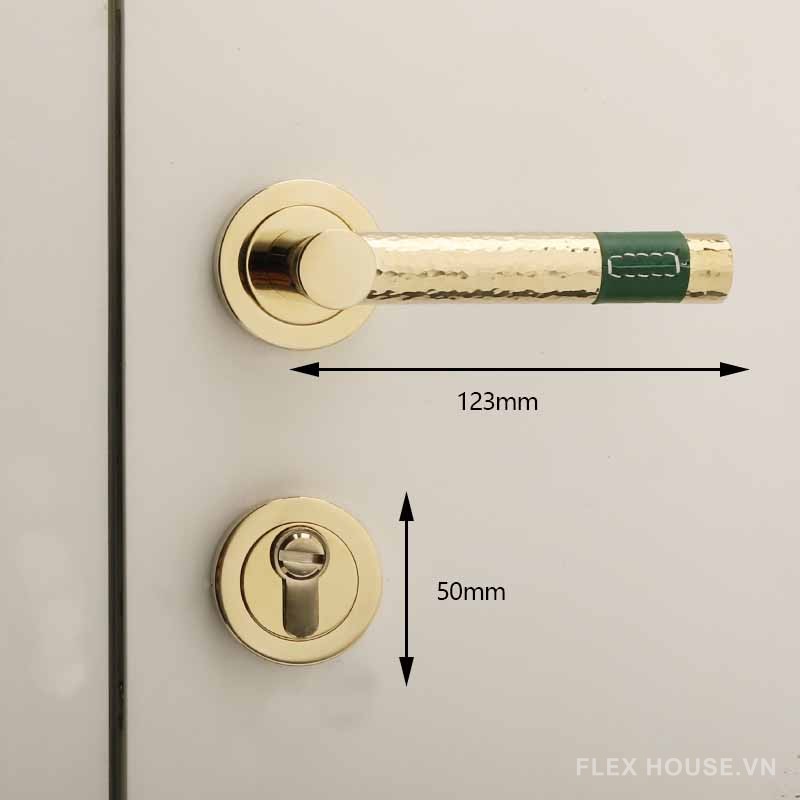 Khóa cửa bằng đồng phối da kiểu Ý OVLI335 11