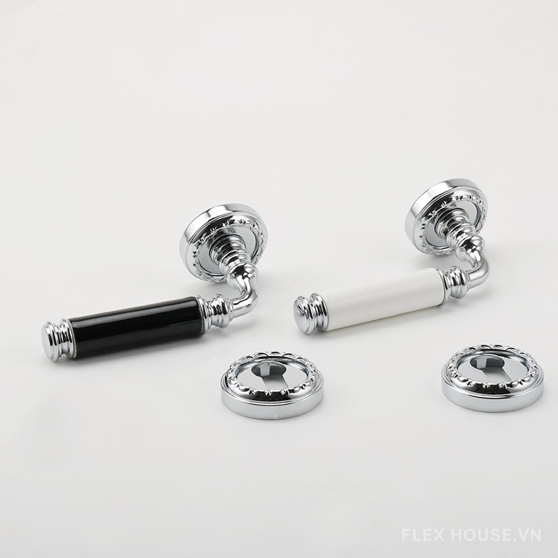 Khóa cửa tay gạt phối gốm sứ mạ chrome OVLI732 7