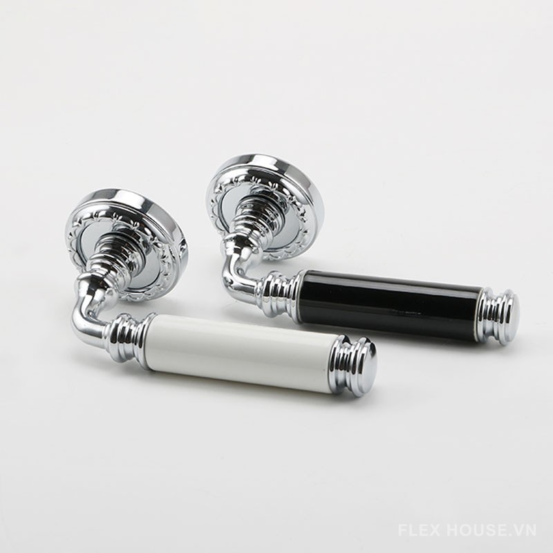 Khóa cửa tay gạt phối gốm sứ mạ chrome OVLI732 14