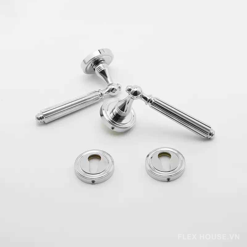 Khóa cửa tay gạt vân sọc bằng đồng kiểu Ý OVLI569 10