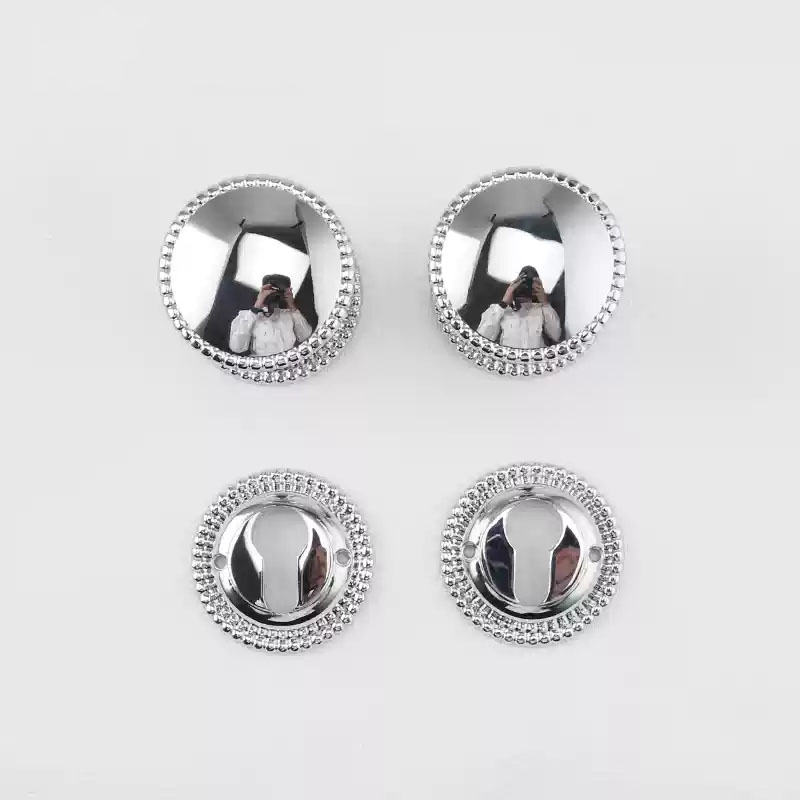 Khóa cửa tay nắm tròn bằng đồng màu bạc OVLI633 14