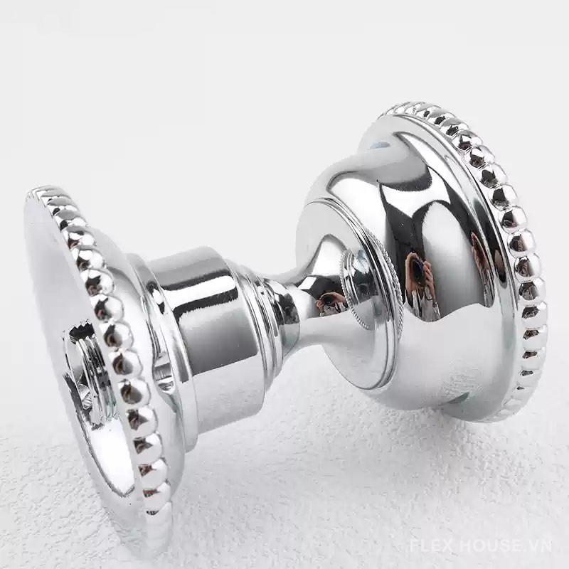 Khóa cửa tay nắm tròn bằng đồng màu bạc OVLI633 13