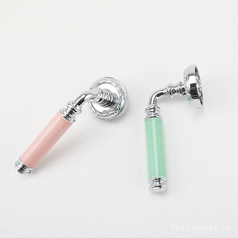 Khóa tay gạt bằng đồng kiểu Ý phối gốm sứ OVLI089 7