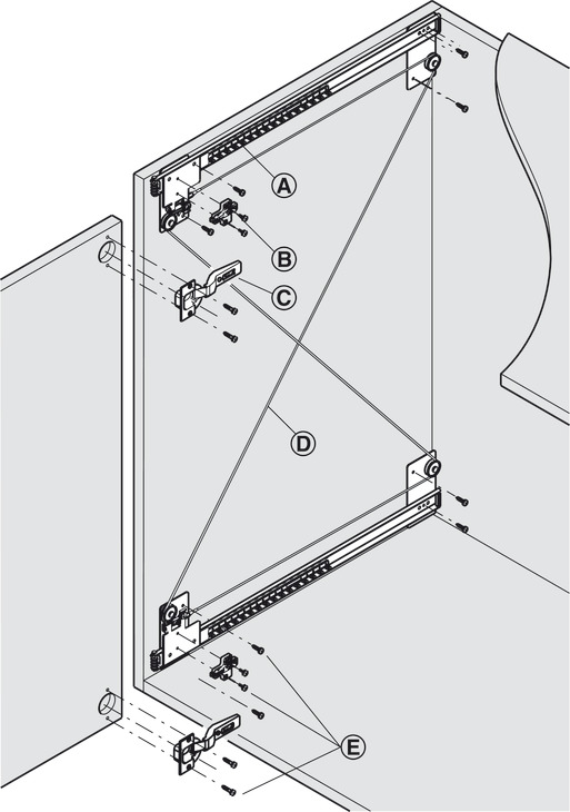 Phụ kiện cửa trượt xoay ray 600mm Slido Eclip 16IF/VF Hafele 408.25.360 11