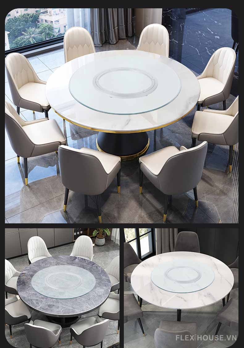 Phụ kiện mâm xoay bàn ăn tròn bằng nhôm KB002 7