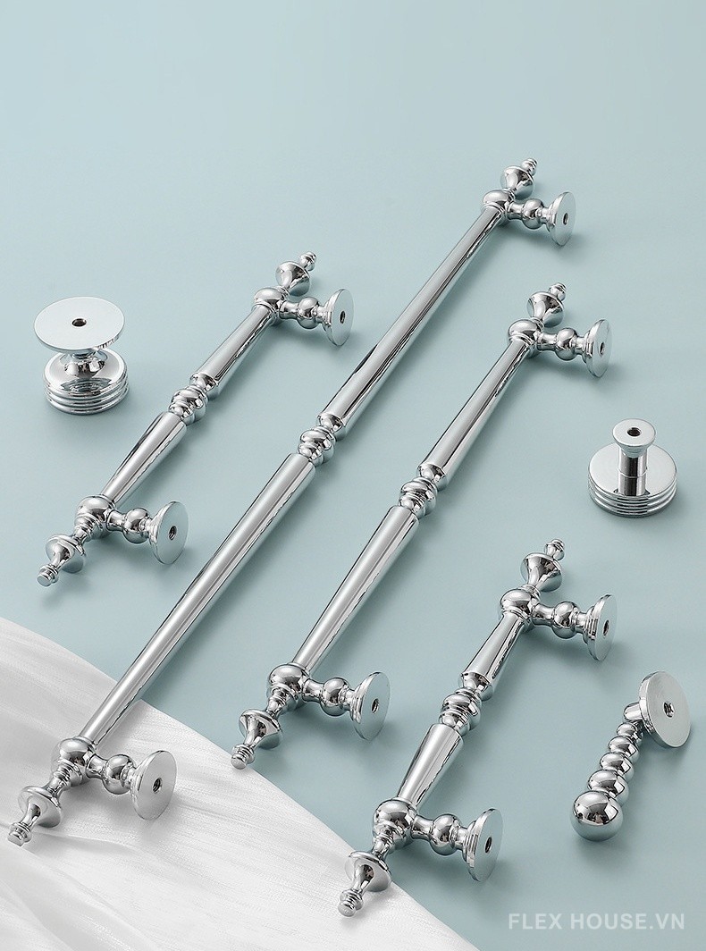 Tay nắm đồng màu bạc kiểu Âu trang trí kệ tủ NUS5515 11