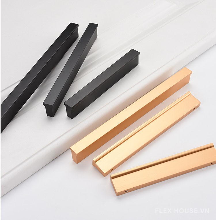 Tay nắm tủ dạng thanh chữ T hợp kim nhôm màu đen/vàng 102103T 5