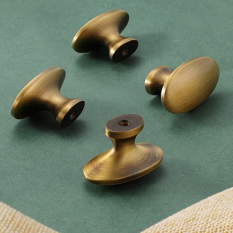 Tay nắm tủ đồng thau hình Oval NUS5405 14