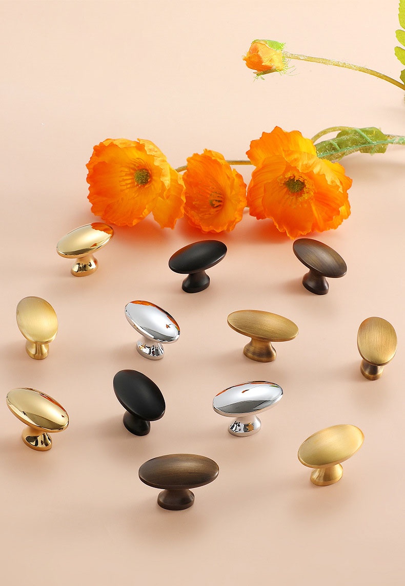 Tay nắm tủ đồng thau hình Oval NUS5405 9