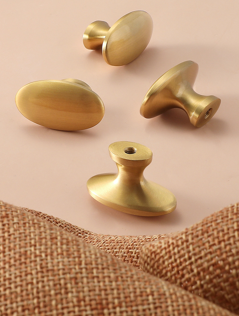 Tay nắm tủ đồng thau hình Oval NUS5405 19