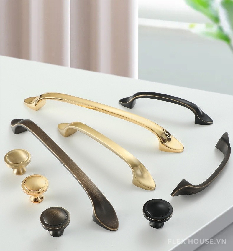Tay nắm tủ quần áo đồng thau kiểu Mỹ NUS674 7