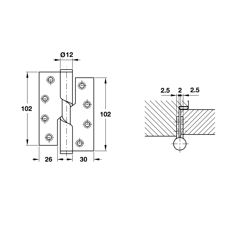 Bản lề nâng hạ mở phải Hafele 926.27.603