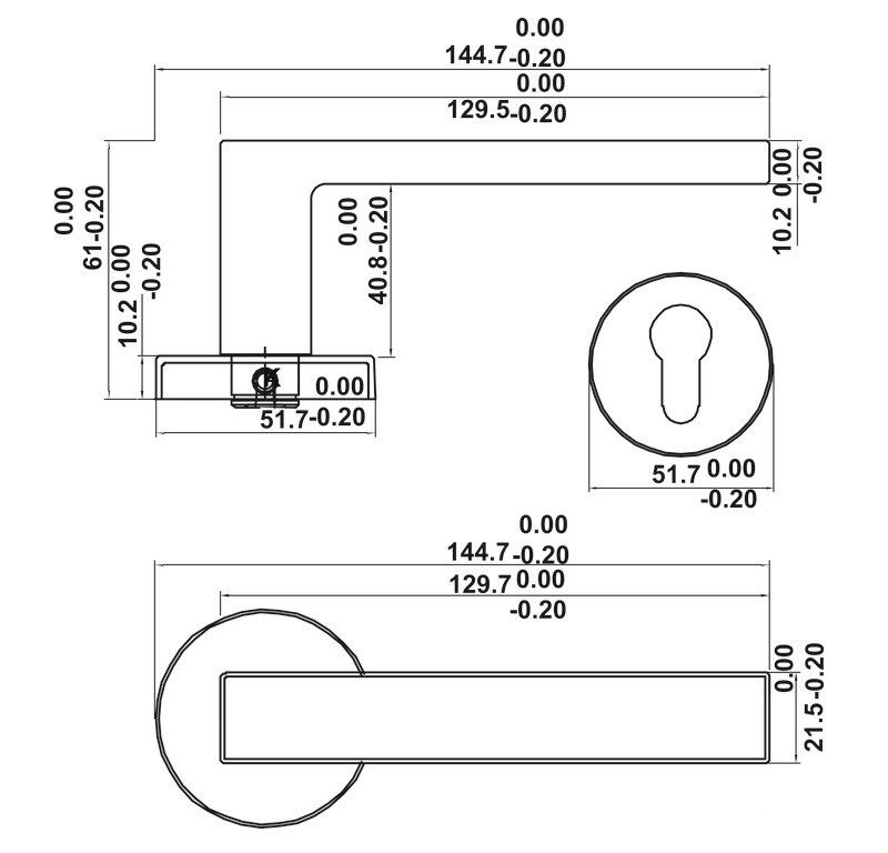 Bộ khóa tay nắm gạt cho cửa phòng Hafele 499.63.63