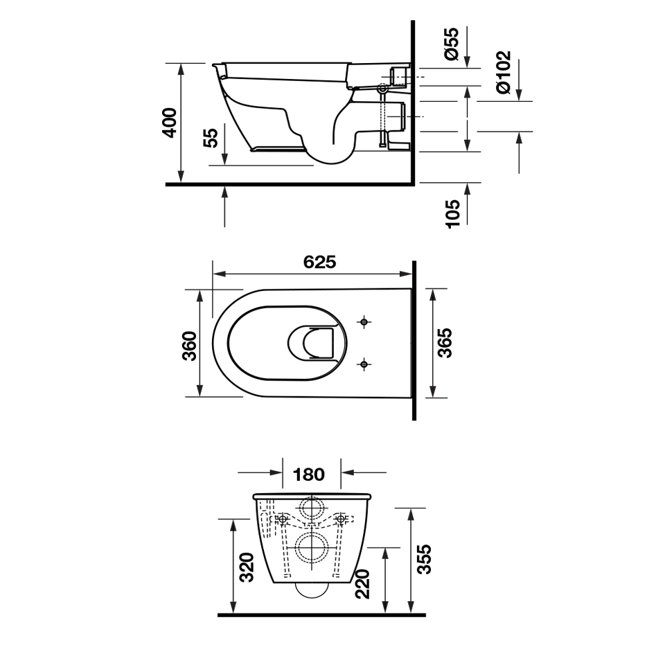 Bồn cầu treo tường Darling New Hafele 588.45.394