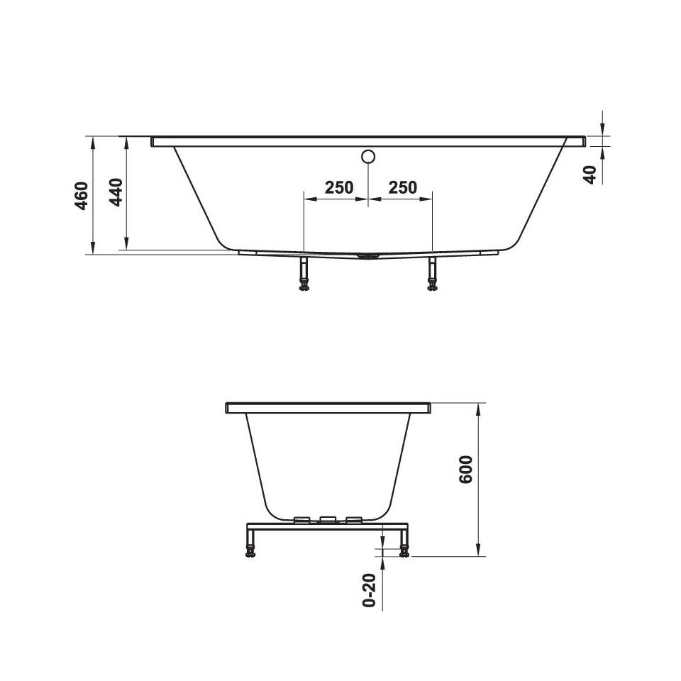 Bồn tắm lắp âm Nagoya 1700 Hafele 588.79.602