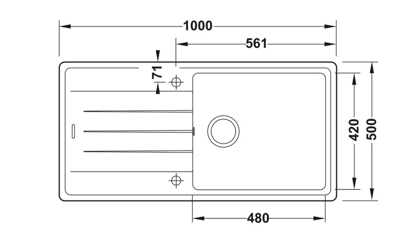 Chậu bếp đá lắp nổi HS20-GED1S60 Hafele 570.32.330