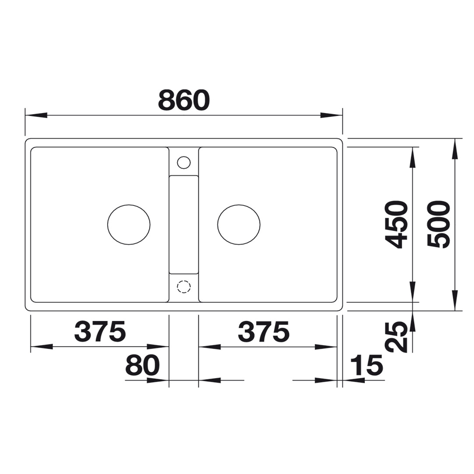 Chậu rửa chén đôi Blancozia Hafele 567.68.349