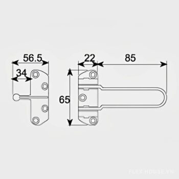 Chốt cửa chống trộm hợp kim kẽm Taura DL-P027