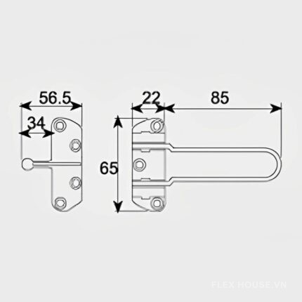 Chốt cửa chống trộm hợp kim kẽm Taura DL-P027
