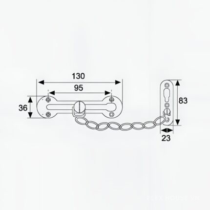 Chốt cửa xích chống trộm an toàn Taura DL-P026V