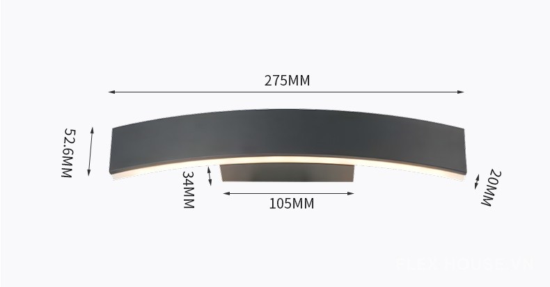 Đèn hắt tường vòng cung độc đáo DZ4951