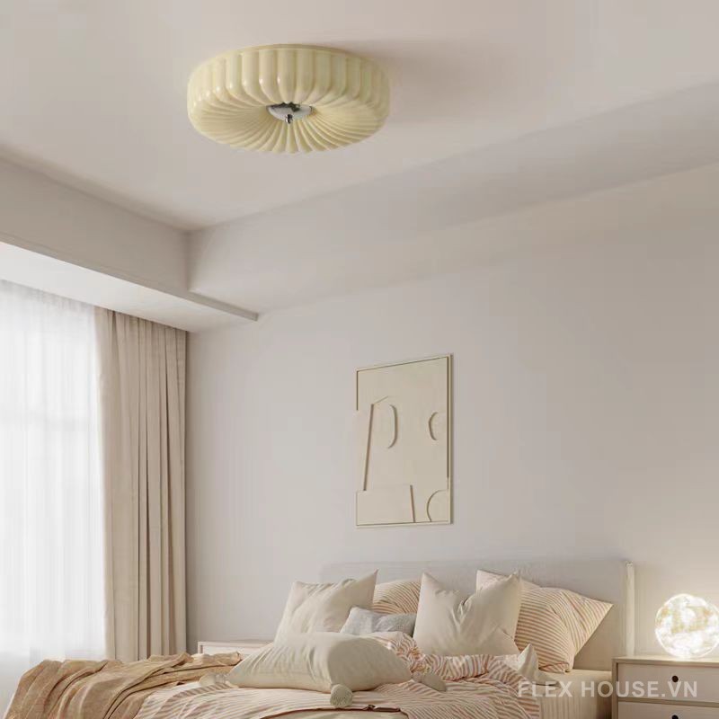 Đèn ốp trần thủy tinh giản đơn kiểu Pháp ZDL6032