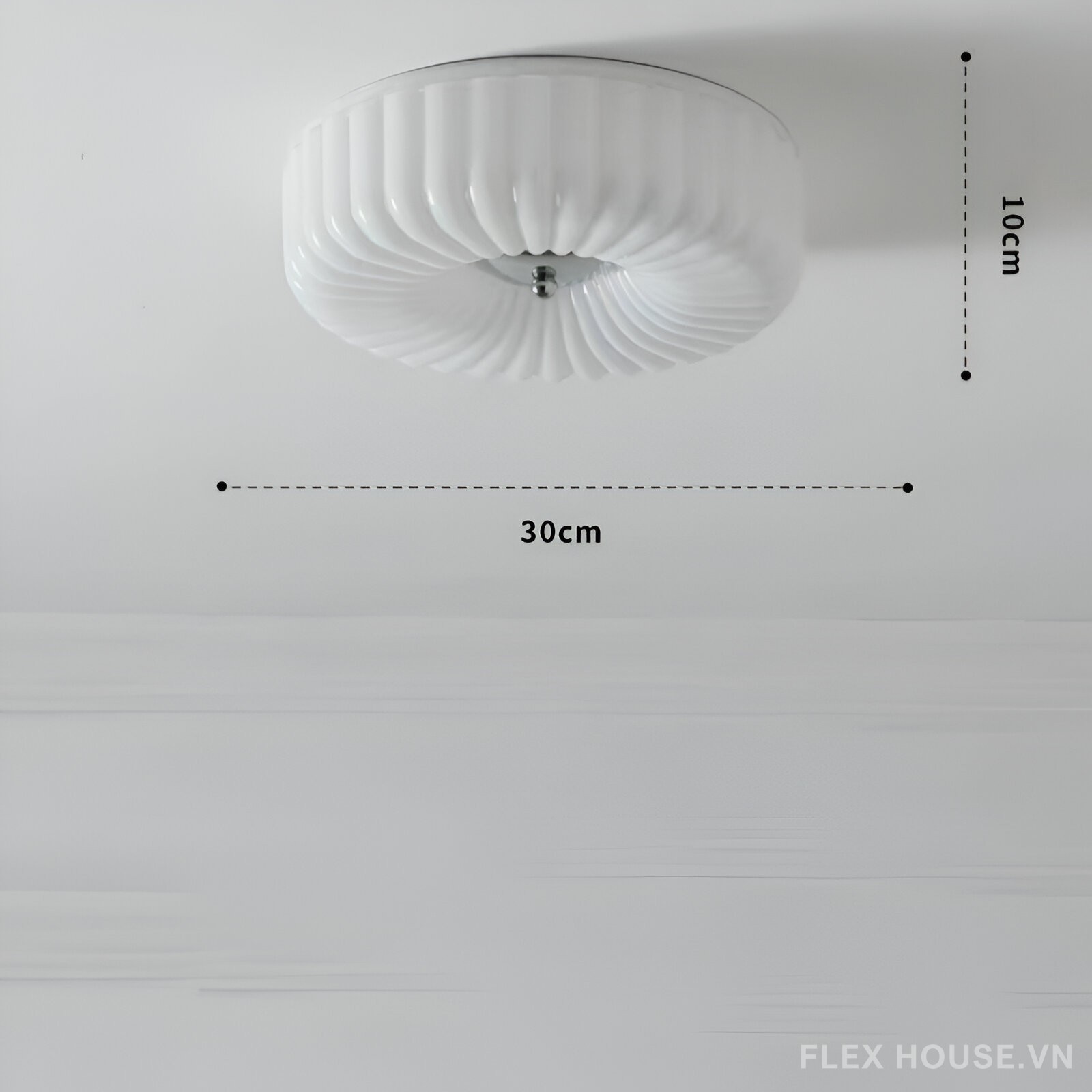 Đèn ốp trần thủy tinh giản đơn kiểu Pháp ZDL6032