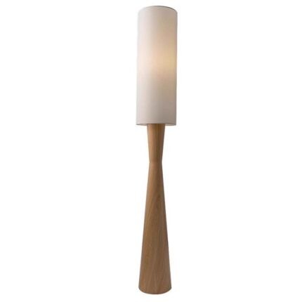 Đèn sàn vải thân giả gỗ Wabi-sabi tinh tế HX3983