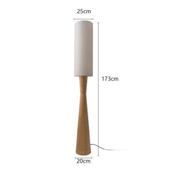 Đèn sàn vải thân giả gỗ Wabi-sabi tinh tế HX3983