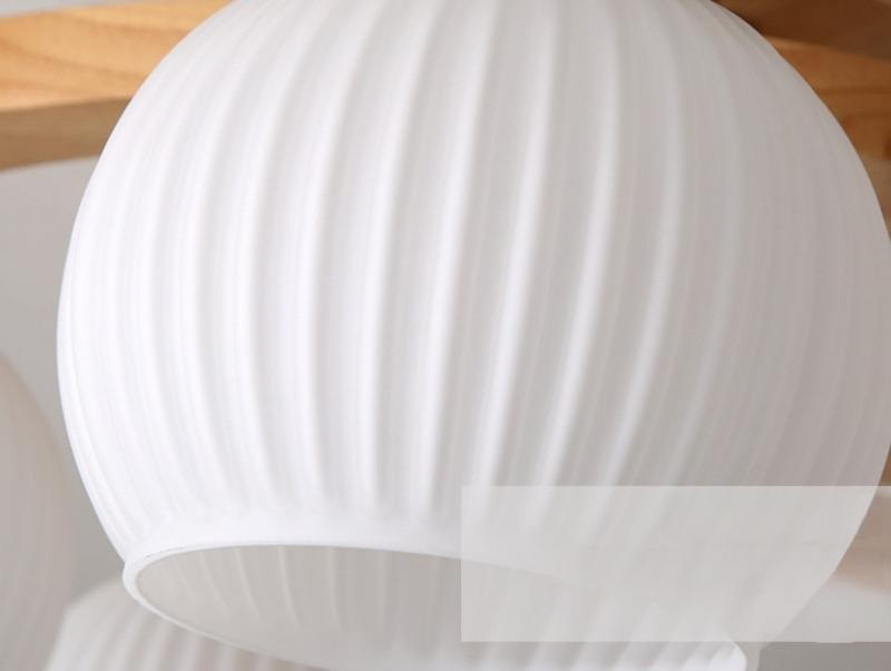 Đèn trần thân gỗ nhiều bóng Wabi-sabi tinh tế SBS5569