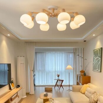 Đèn trần thân gỗ nhiều bóng Wabi-sabi tinh tế SBS5569