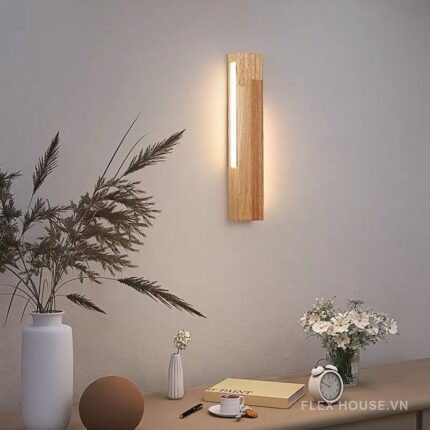 Đèn tường bằng gỗ hình hộp Minimalist SBS8045