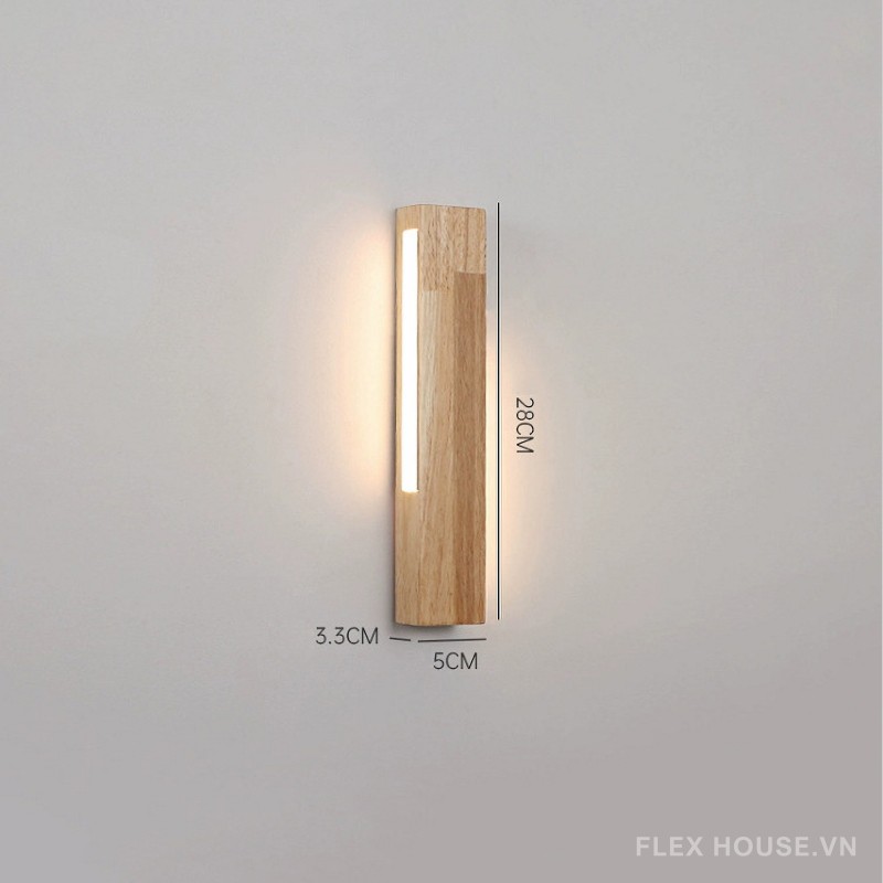 Đèn tường bằng gỗ hình hộp Minimalist SBS8045
