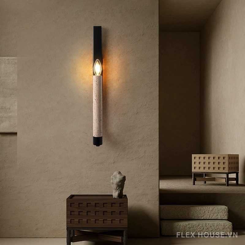 Đèn tường đá travertine kiểu cây nến độc đáo ZL5329
