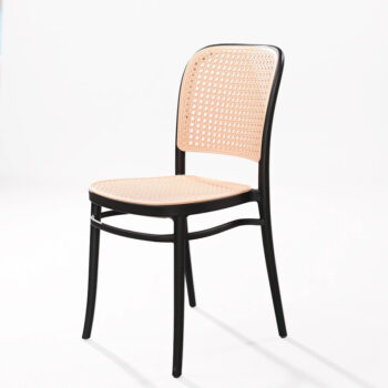 Ghế cà phê nhựa đúc giả mây đan Minimalist ST3042