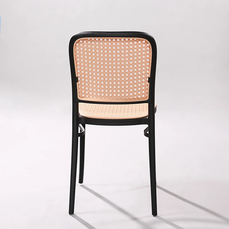 Ghế cà phê nhựa đúc giả mây đan Minimalist ST3042