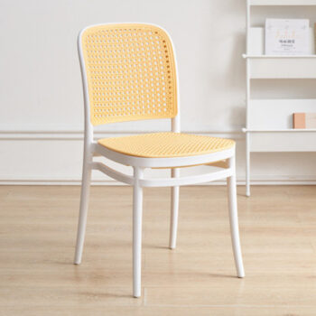 Ghế cà phê nhựa đúc giả mây đan Minimalist ST3042