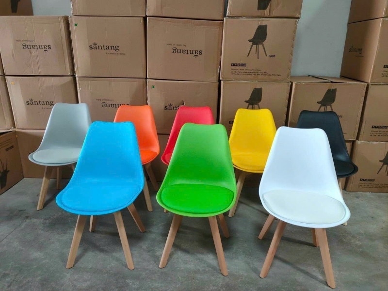Ghế cafe Eames chân gỗ hiện đại ST3003