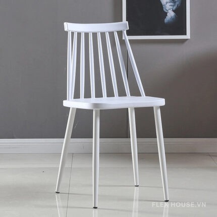 Ghế phòng ăn lưng nhựa chân thép đa sắc màu ST3044