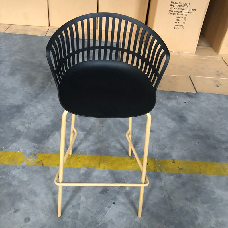 Ghế quầy bar mặt nhựa có lưng tựa hiện đại ST3031A