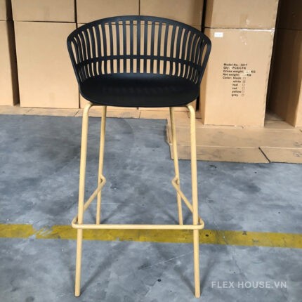 Ghế quầy bar mặt nhựa có lưng tựa hiện đại ST3031A