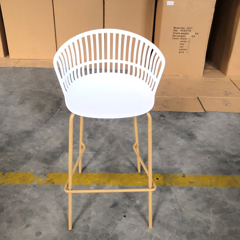 Ghế quầy bar mặt nhựa có lưng tựa hiện đại ST3031A