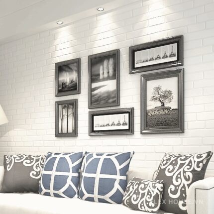 Giấy dán tường 3D giả gạch màu trắng tinh tế SHY768