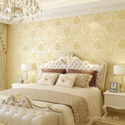 Giấy dán tường 3D hoa văn cổ điển sang trọng SHY880