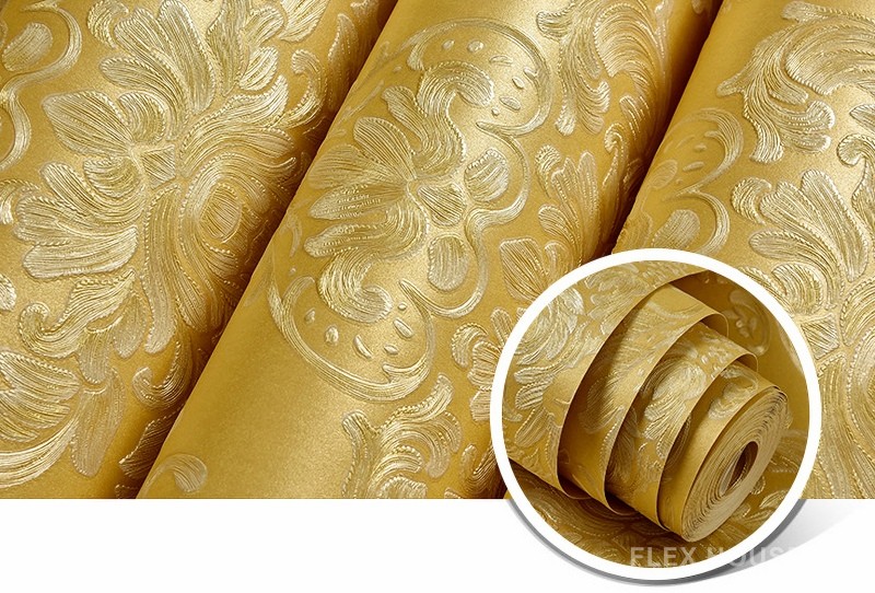 Giấy dán tường 3D hoa văn cổ điển sang trọng SHY880